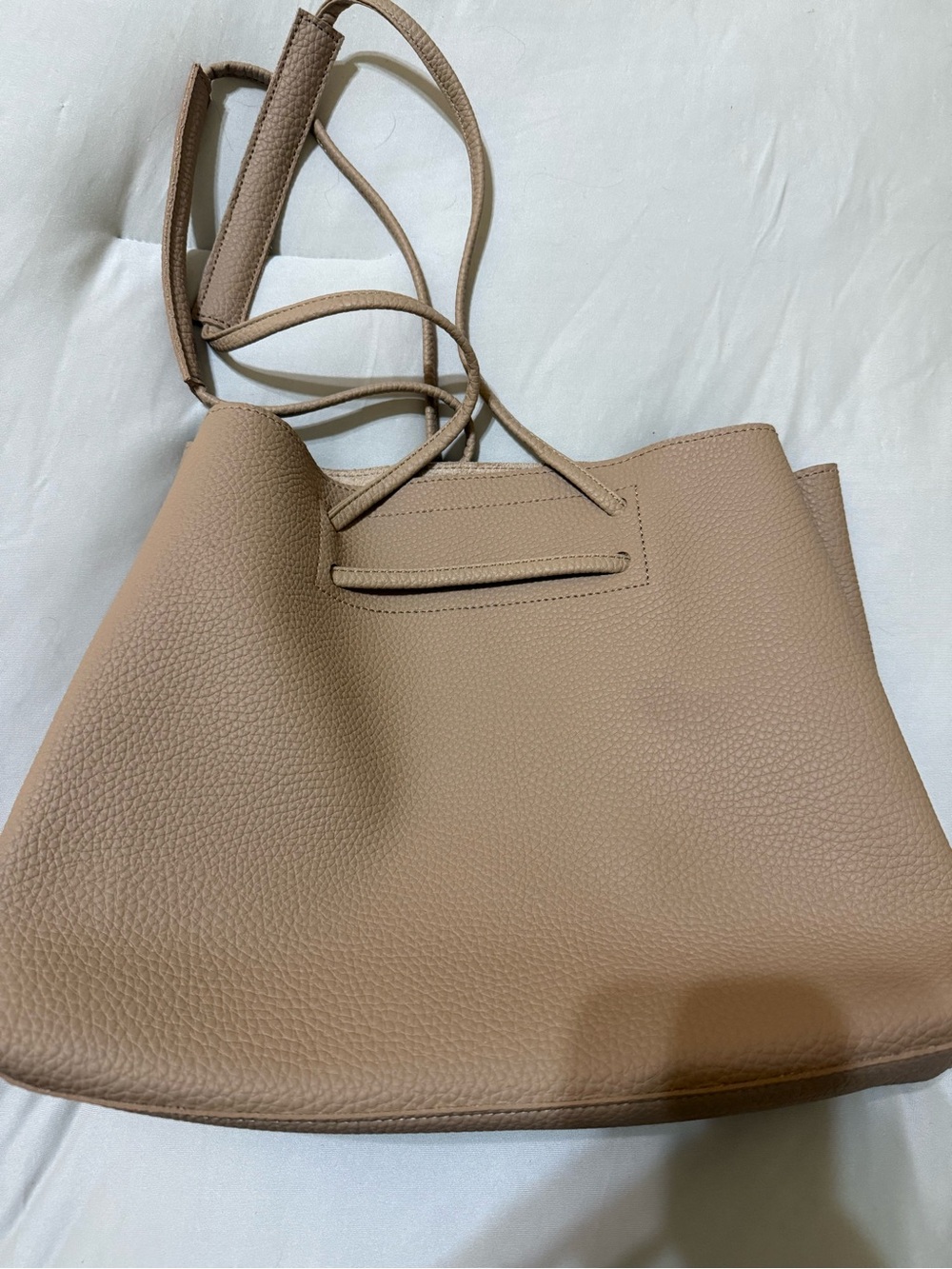 8 Other Reasons Leather Tote Bag in Taupe